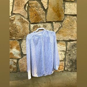 NWOT Long Sleeve White & Black Spotty Button Down